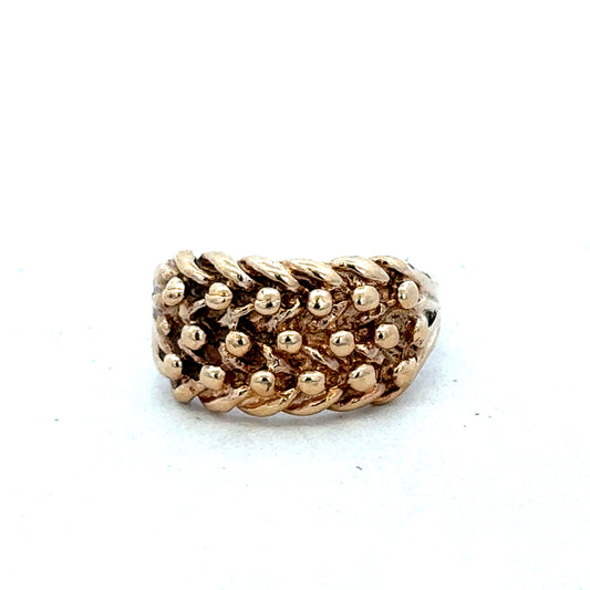 9ct yellow gold keeper ring size N1/2 (sh27366b)