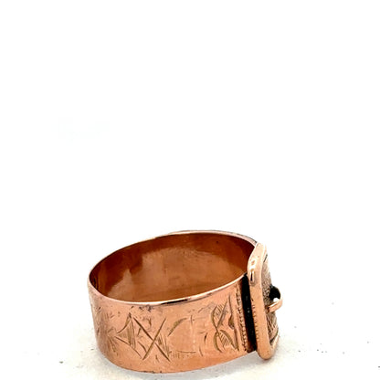 9ct rose gold buckle ring size R1/2 (sh27425b)