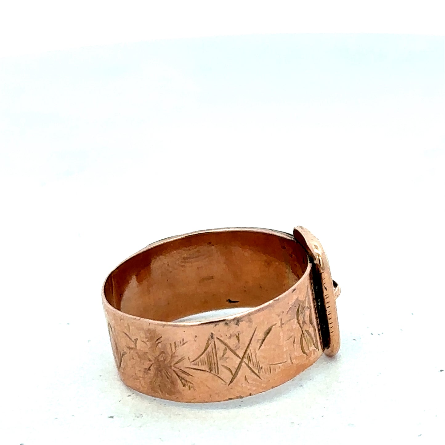 9ct rose gold buckle ring size R1/2 (sh27425b)