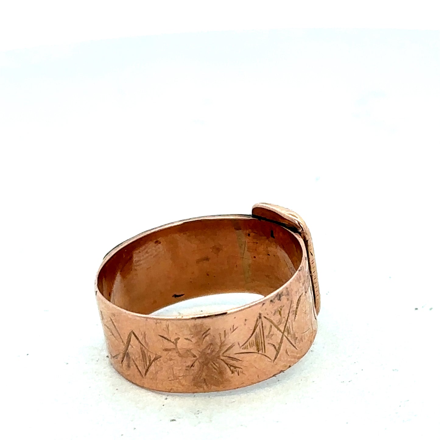 9ct rose gold buckle ring size R1/2 (sh27425b)