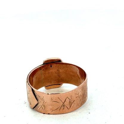 9ct rose gold buckle ring size R1/2 (sh27425b)