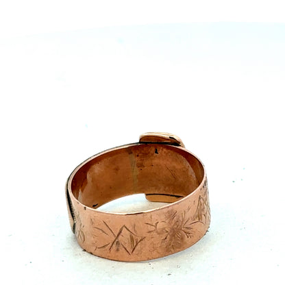 9ct rose gold buckle ring size R1/2 (sh27425b)