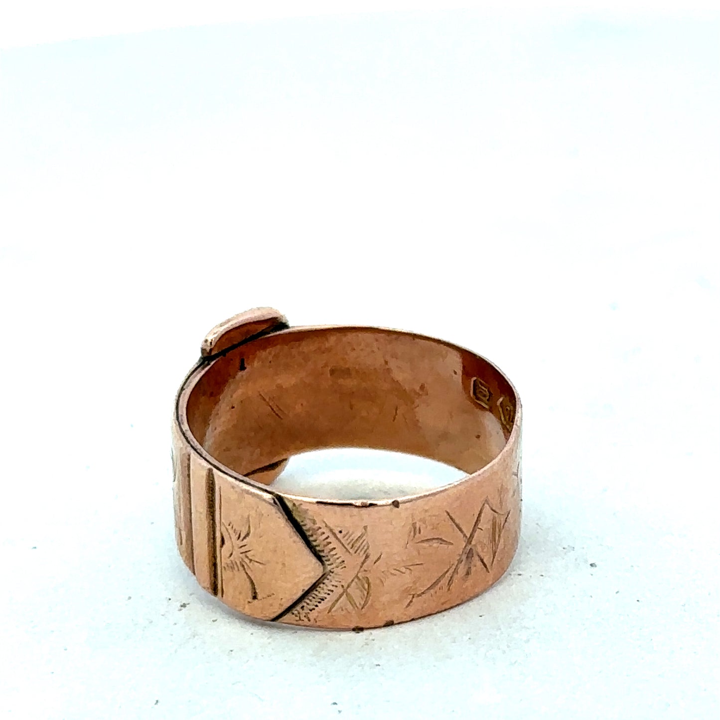 9ct rose gold buckle ring size R1/2 (sh27425b)