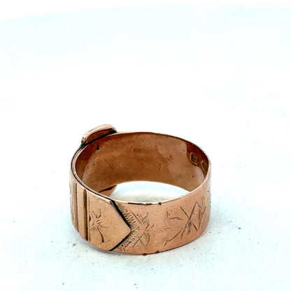 9ct rose gold buckle ring size R1/2 (sh27425b)