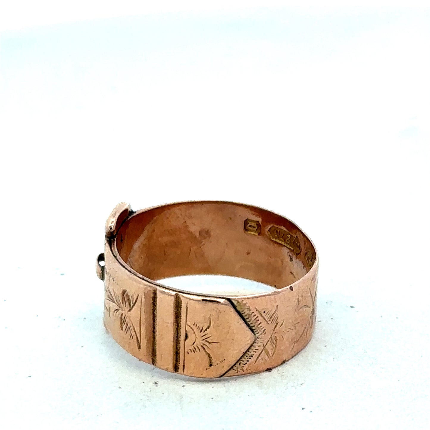 9ct rose gold buckle ring size R1/2 (sh27425b)