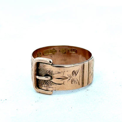 9ct rose gold buckle ring size R1/2 (sh27425b)