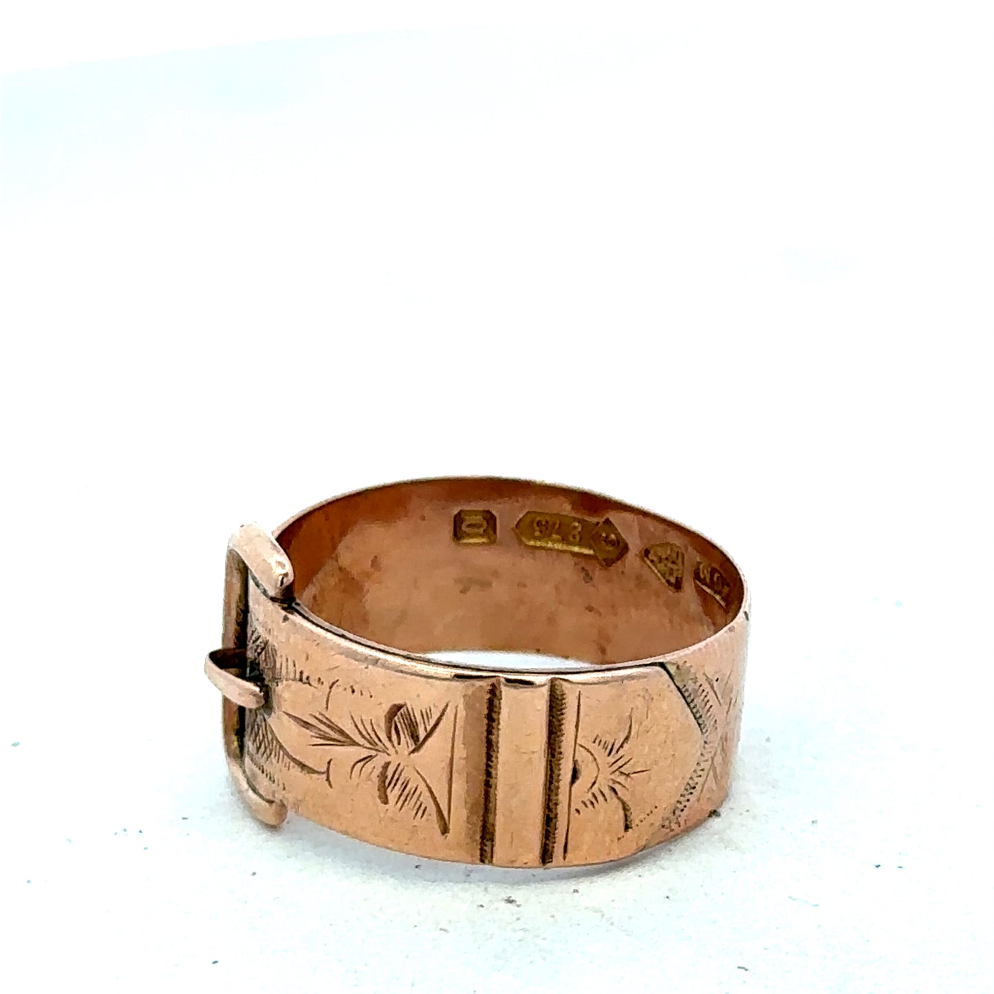 9ct rose gold buckle ring size R1/2 (sh27425b)