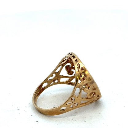9ct yellow gold ring size O (sh27507b)