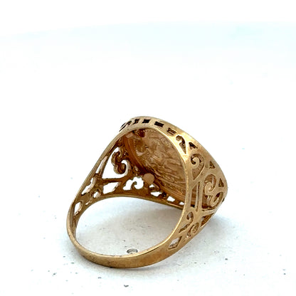 9ct yellow gold ring size O (sh27507b)
