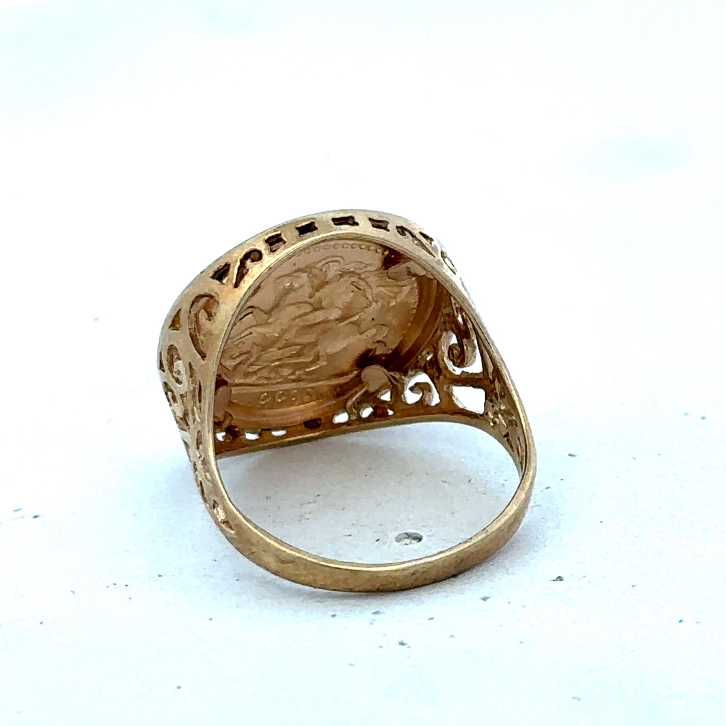 9ct yellow gold ring size O (sh27507b)