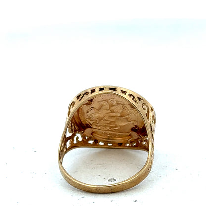 9ct yellow gold ring size O (sh27507b)