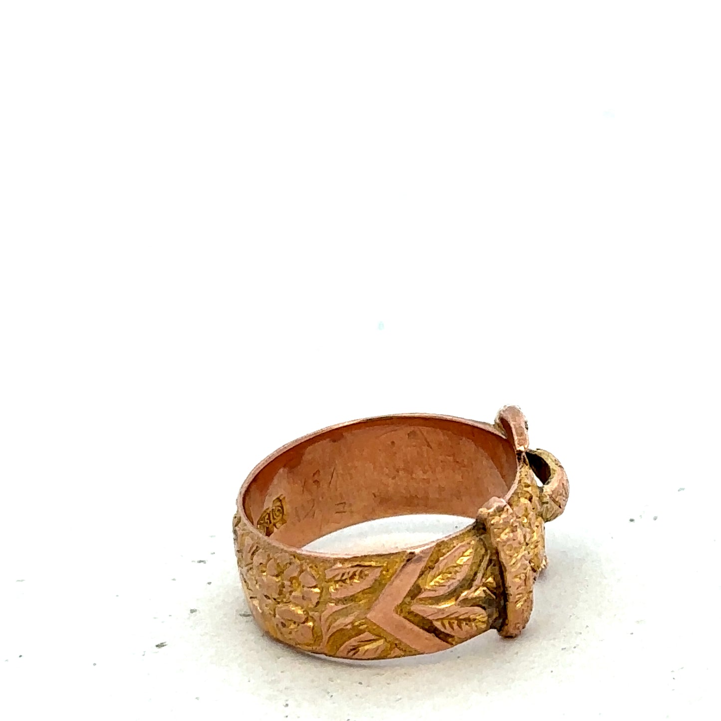 9ct yellow gold buckle ring size J1/2 (sh27399b)
