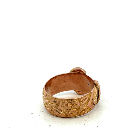 9ct yellow gold buckle ring size J1/2 (sh27399b)