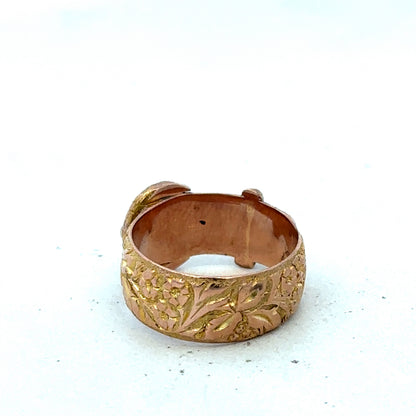 9ct yellow gold buckle ring size J1/2 (sh27399b)