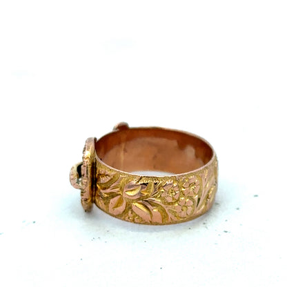 9ct yellow gold buckle ring size J1/2 (sh27399b)