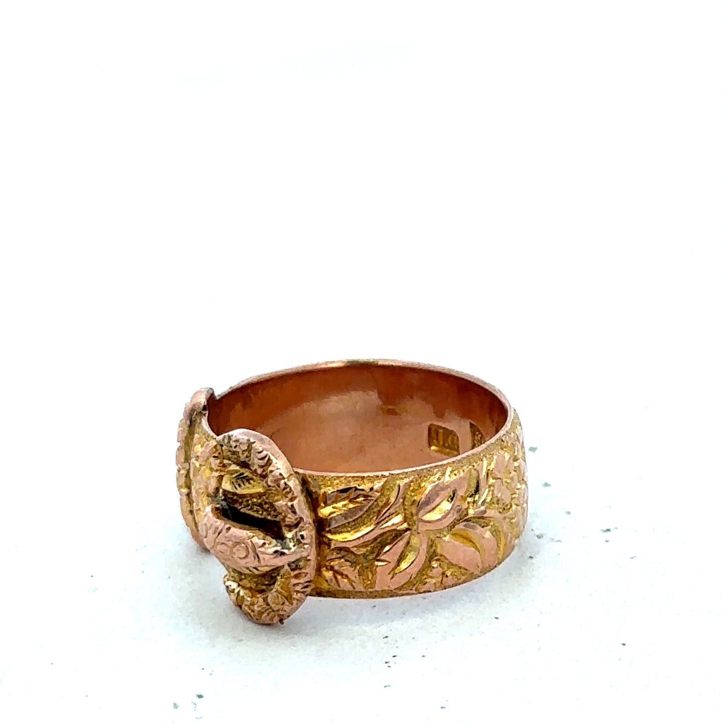 9ct yellow gold buckle ring size J1/2 (sh27399b)