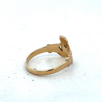 9ct yellow gold claddagh ring size Q (sh27524b)