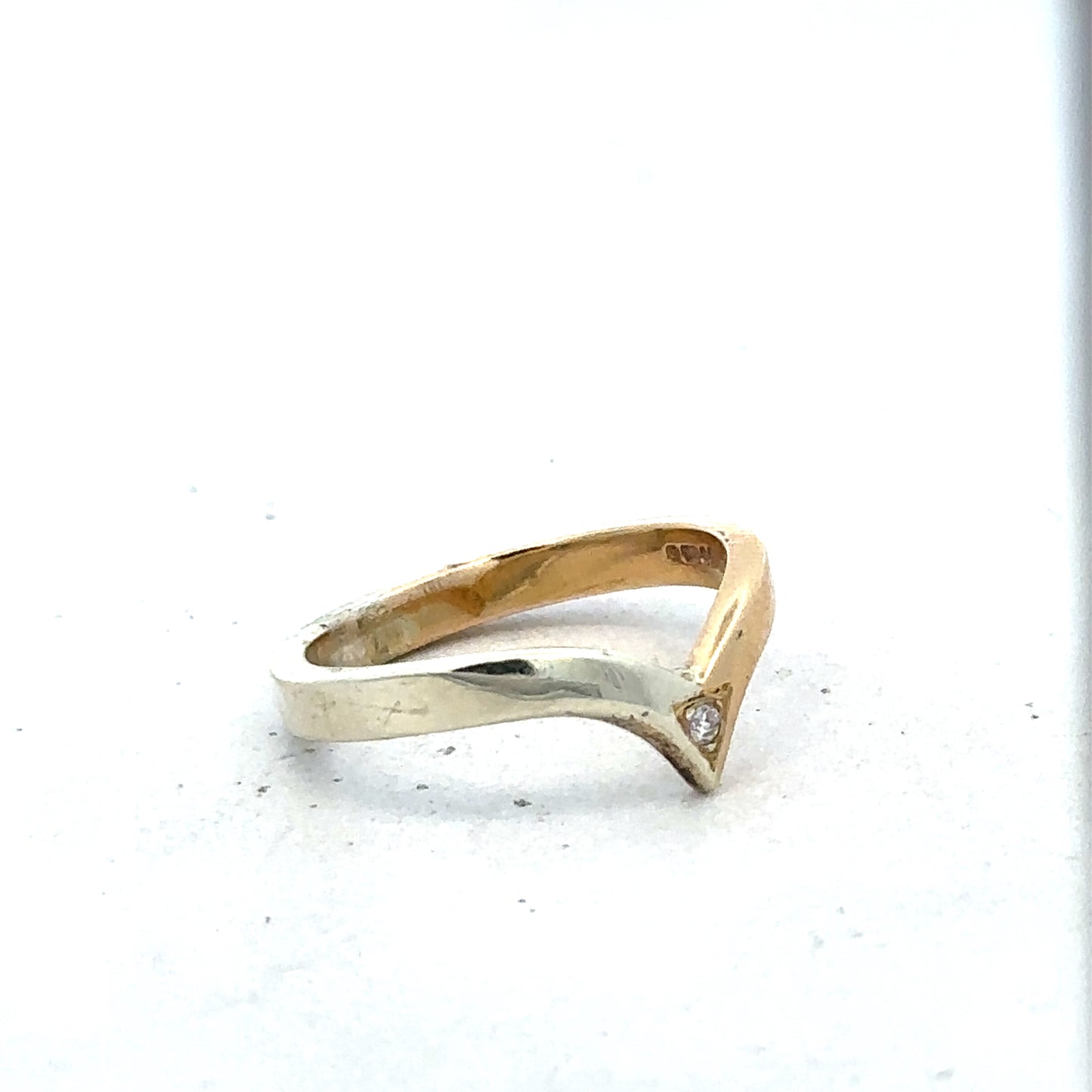 9ct yellow & white gold ring size M1/2 (sh27325b)