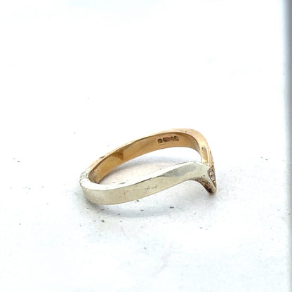 9ct yellow & white gold ring size M1/2 (sh27325b)