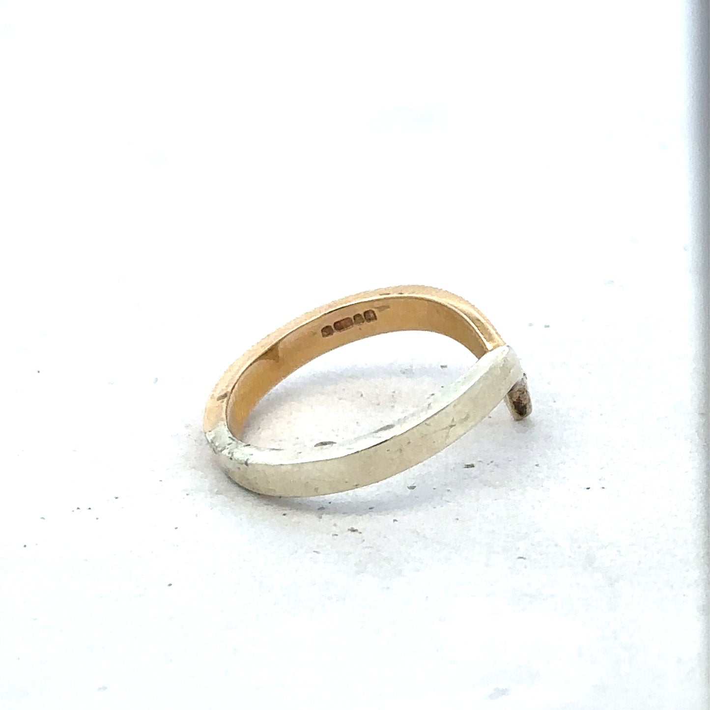 9ct yellow & white gold ring size M1/2 (sh27325b)