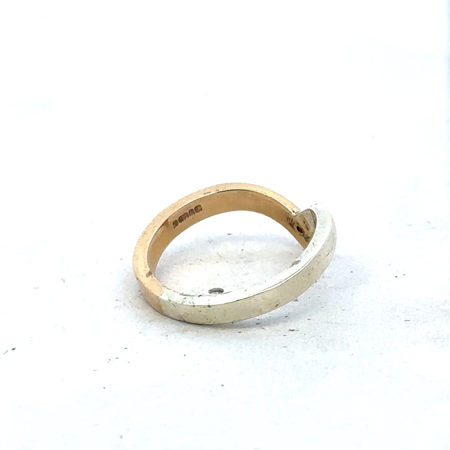 9ct yellow & white gold ring size M1/2 (sh27325b)