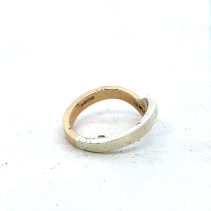9ct yellow & white gold ring size M1/2 (sh27325b)