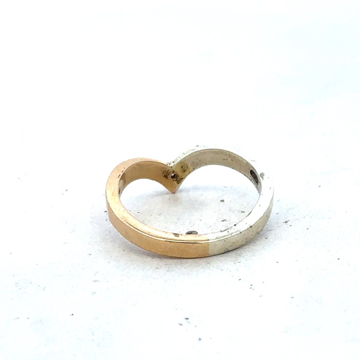 9ct yellow & white gold ring size M1/2 (sh27325b)
