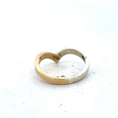 9ct yellow & white gold ring size M1/2 (sh27325b)