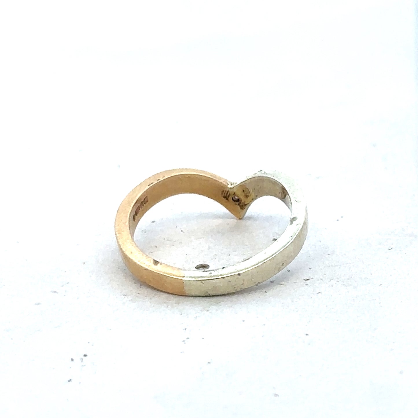 9ct yellow & white gold ring size M1/2 (sh27325b)