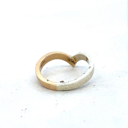 9ct yellow & white gold ring size M1/2 (sh27325b)