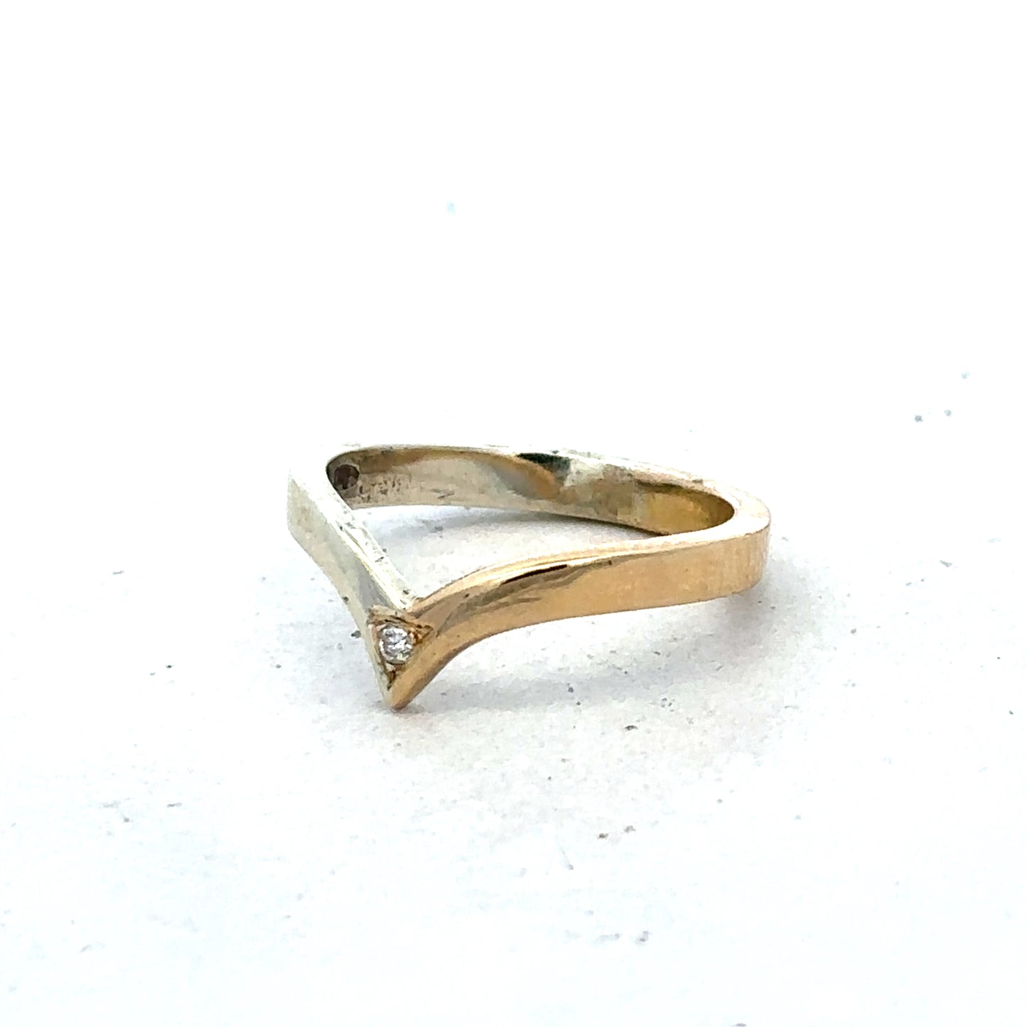 9ct yellow & white gold ring size M1/2 (sh27325b)
