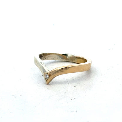 9ct yellow & white gold ring size M1/2 (sh27325b)