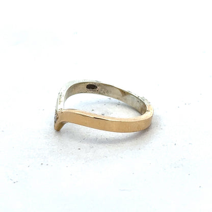 9ct yellow & white gold ring size M1/2 (sh27325b)