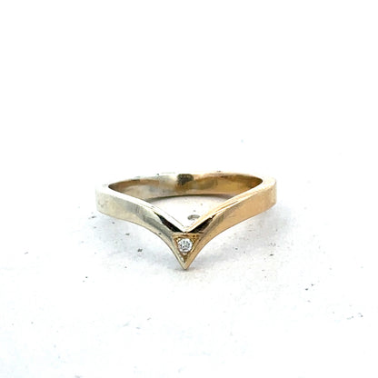 9ct yellow & white gold ring size M1/2 (sh27325b)