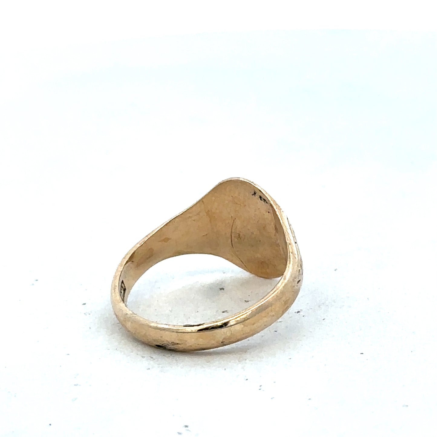 9ct yellow gold signet ring size P (sh27381b)