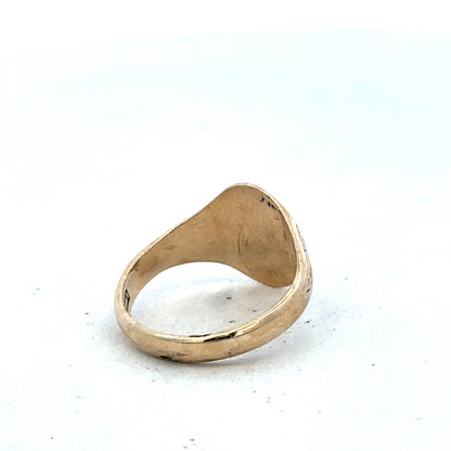 9ct yellow gold signet ring size P (sh27381b)