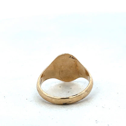 9ct yellow gold signet ring size P (sh27381b)