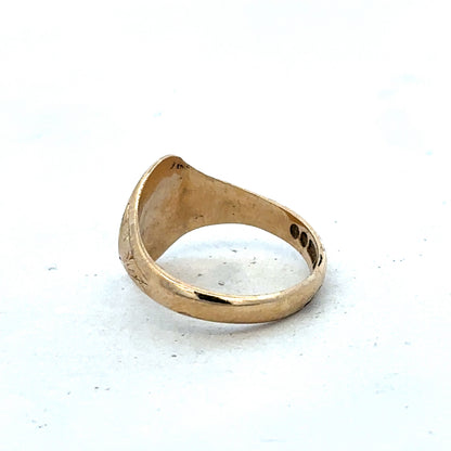 9ct yellow gold signet ring size P (sh27381b)