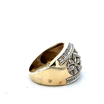 9ct yellow and white gold diamond ring  sh27468b