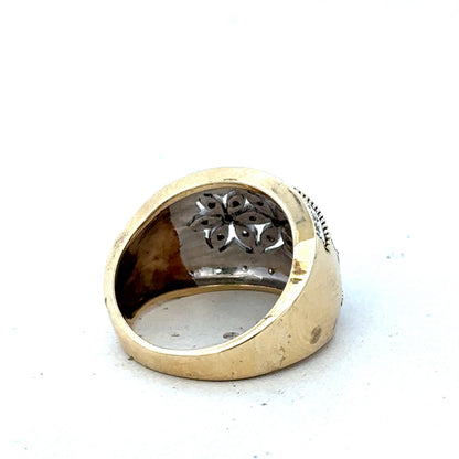 9ct yellow and white gold diamond ring  sh27468b