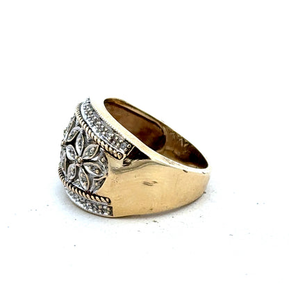 9ct yellow and white gold diamond ring  sh27468b
