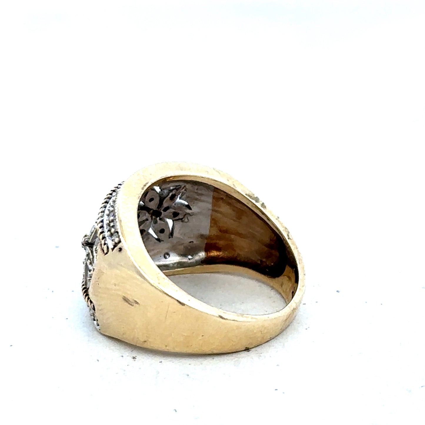 9ct yellow and white gold diamond ring  sh27468b