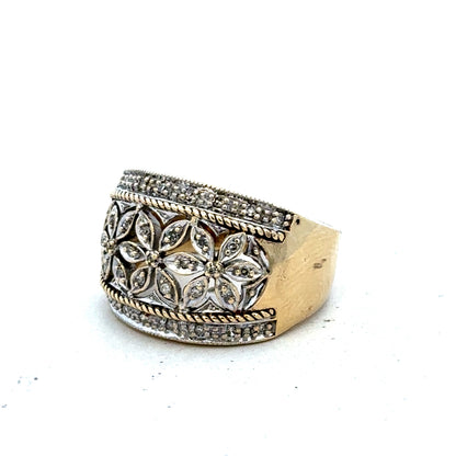 9ct yellow and white gold diamond ring  sh27468b