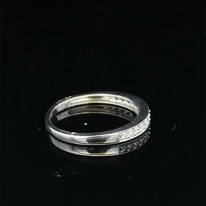 9ct white gold half eternity diamond ring sh27208b