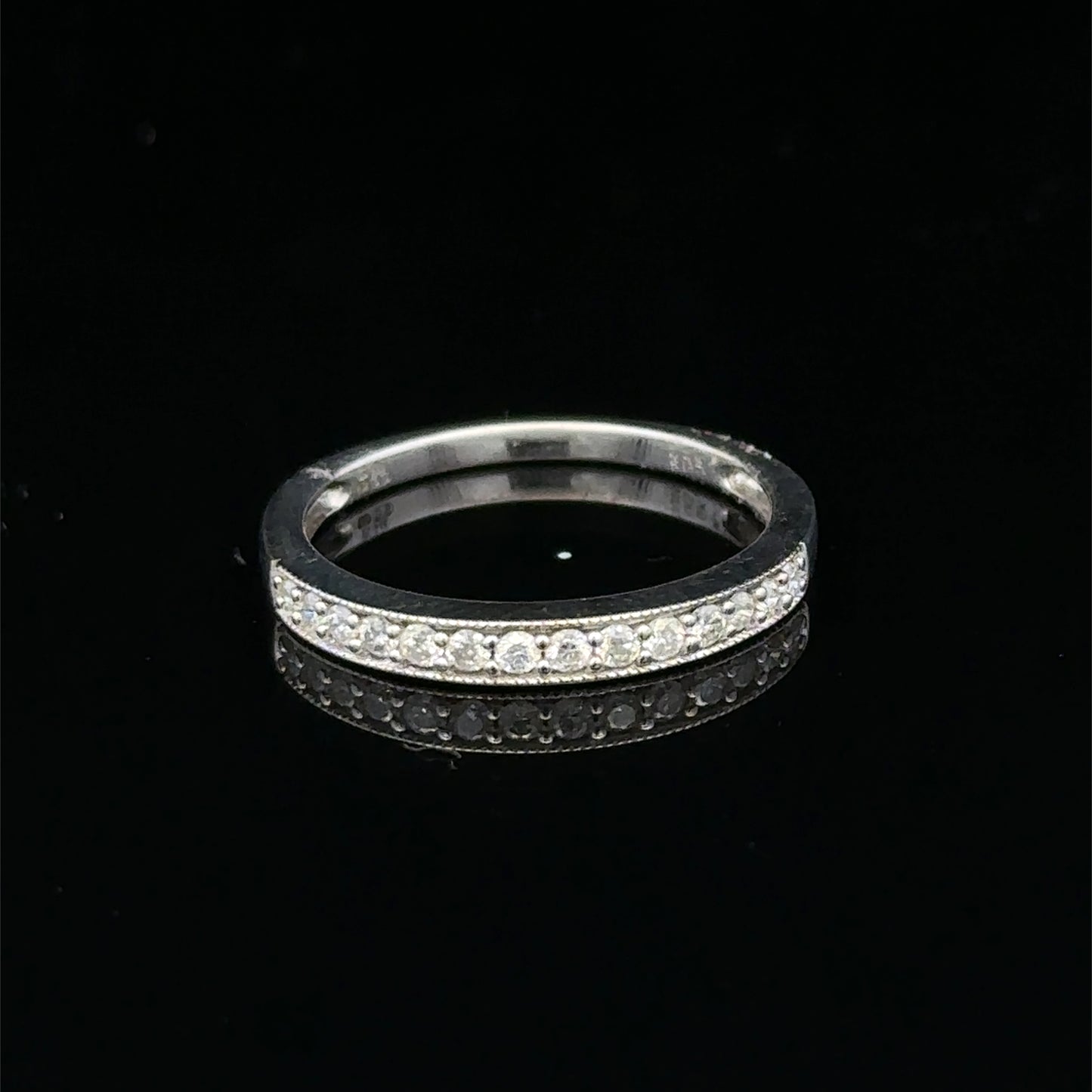 9ct white gold half eternity diamond ring sh27208b