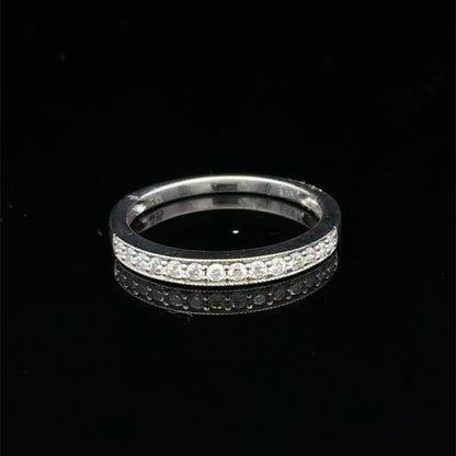 9ct white gold half eternity diamond ring sh27208b