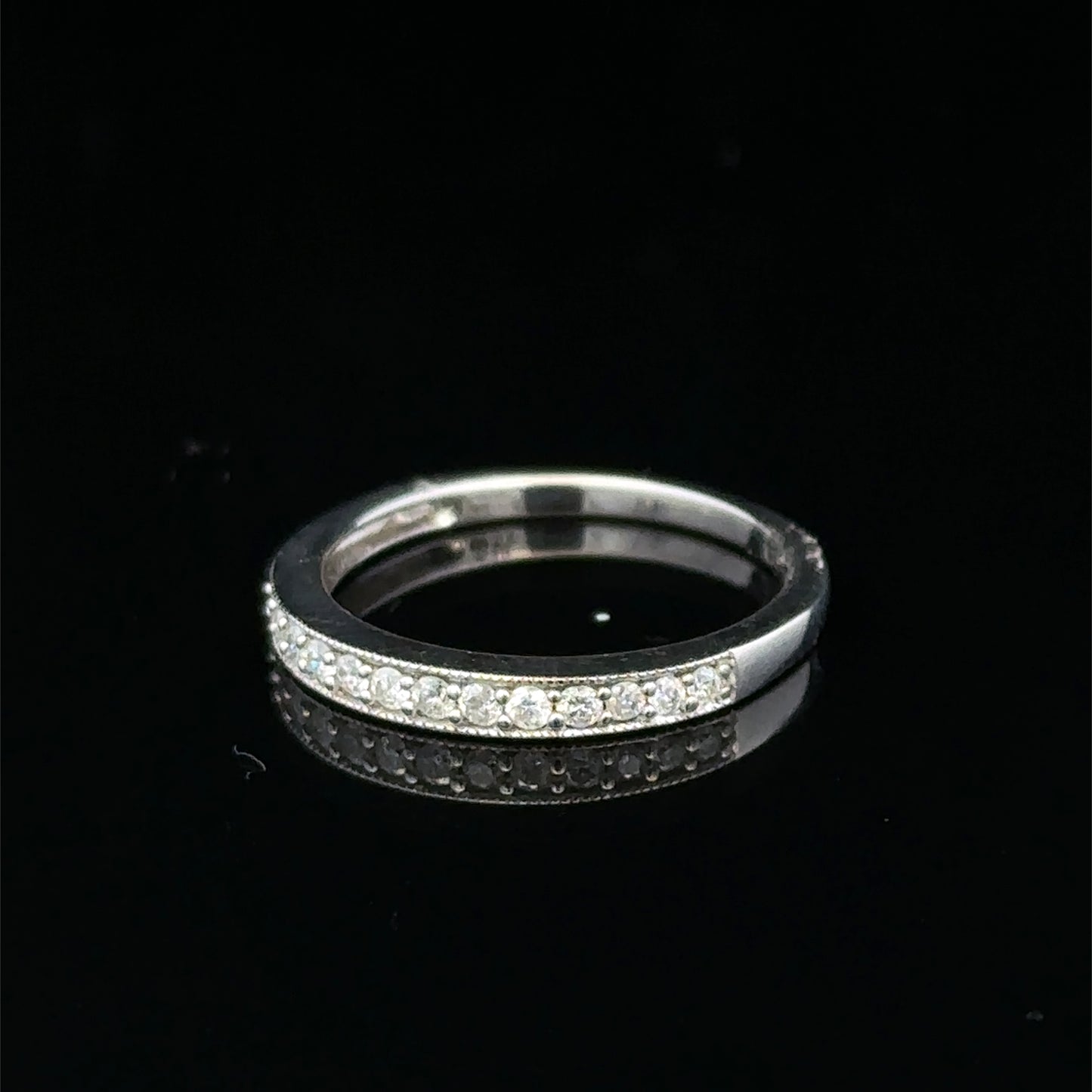 9ct white gold half eternity diamond ring sh27208b