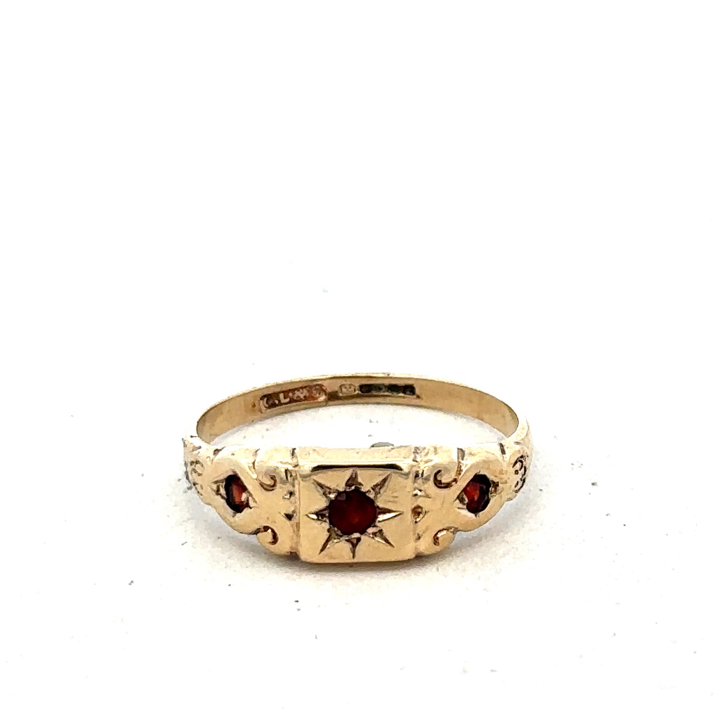 9ct yellow gold ring size Q (sh25675l)