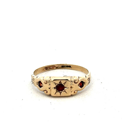9ct yellow gold ring size Q (sh25675l)