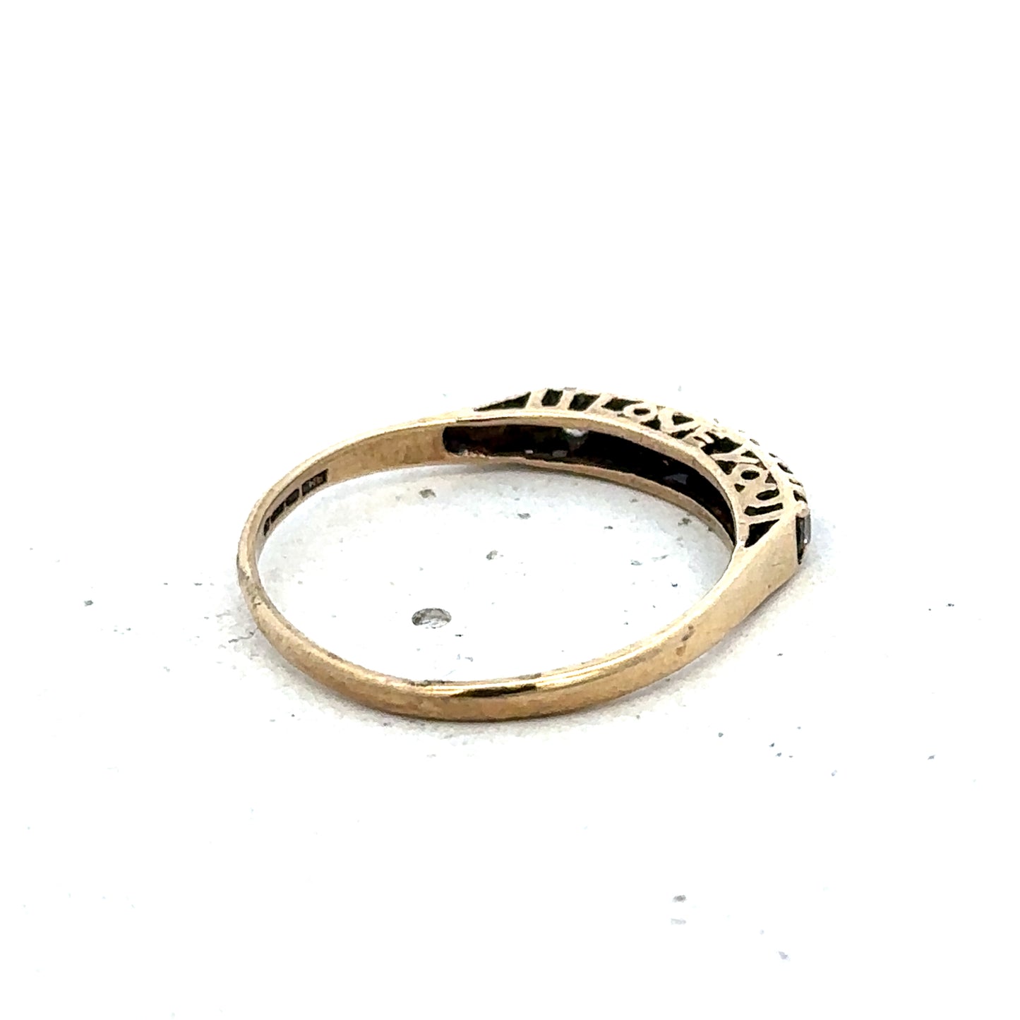 9ct yellow gold ring size Q (sh25636l)
